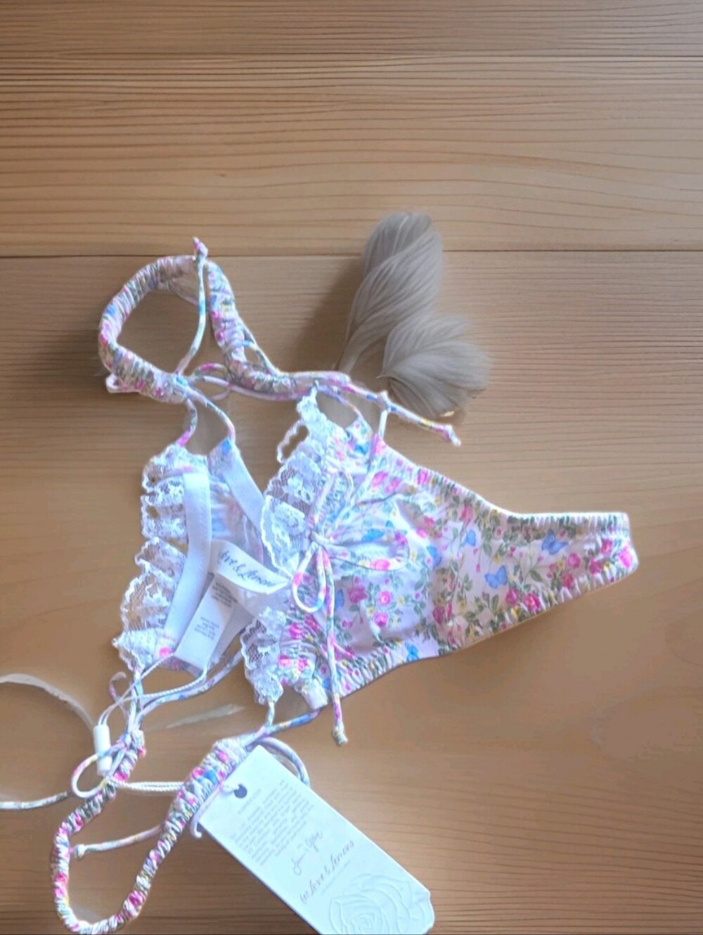 NWT FOR LOVE & LEMONS THONG PANTIES SIZE XS